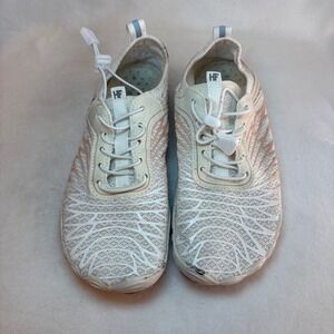 HF Womens Barefoot Water Shoes White Rose Gold Bungee Aqua Socks Size EU 36